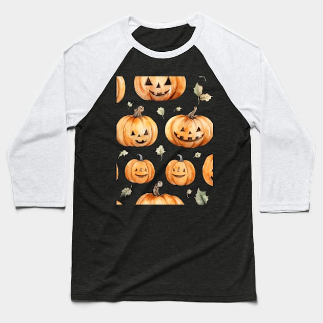 Halloween pattern #1 Baseball T-Shirt by RunAki